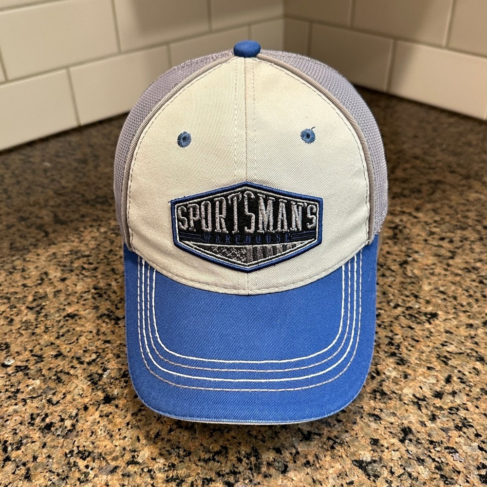 Outdoor Cap Sportsman's Warehouse Trucker Hat Men's OSFM Blue Gray Beige